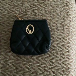 St. John Black Leather Coin Purse